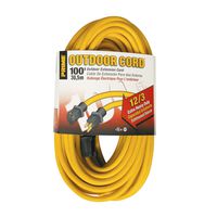 Prime Wire & Cable EC500835 100-Feet 12/3 SJTW Jobsite Outdoor Extension Cord, Yellow