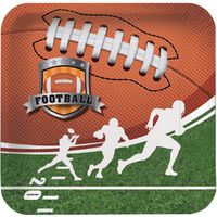 Team Sports Football 9-Inch Paper Plates 8 Per Pack