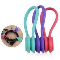 Tihebeyan Pack of 3 E-Clip Magnetic Twist Ties for Bundling and Organizing, Multi-Color Magnet Cord Winder for Data Cable, Earphone Cord, Keychains Management(Purple Red Blue)