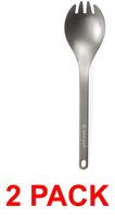 Snow Peak Titanium Spork, SCT-004, Japanese Titanium, Ultralight, Compact for Camping, Backpacking, Daily Use, Made in Japan, Lifetime Product Guarantee (2 Pack Titanium)