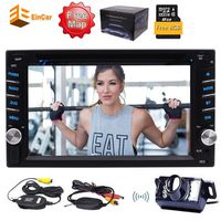 Car Deck Audio Headunit &Wireless Rearview Camera 6.2" 2Din LCD TFT in Dash Car DVD Player with DVD/CD/MP3/MP4/USB/SD/Radio/BT/Stereo/Audio GPS Navigation with Free 8GB GPS Map Card supprot SWC