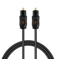 CableCreation Optical Digital Audio Cable,15 FT Thin Fiber Optic Toslink Gold Plated Optical S/PDIF Cord for Home Theater, Sound Bar, TV, PS4, Xbox, VD/CD Player,Game Console& More,Black/OD:2.2MM