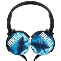 God-Zilla King of The Mons-ters Wired Headsets Headphones Lightweight Axis Rotation Hi-Fi 3D DIY Printing Heavy Bass Stereo Headsets