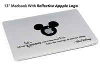 Die-Cut Decal Sticker Walt Disney All Our Dreams Can Come True for MacBook Laptop (12" and 13" MacBook with Dark Reflective Apple, Black)