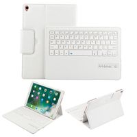 GBSELL for 2017 iPad Pro 10.5, Removable Bluetooth Keyboard Case Flip Leather Cover (White)