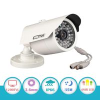 EWETON 1200TVL CCTV Home Surveillance Bullet Camera, 1/3" CMOS 48 Led 3.6mm Lens Weatherproof Analog 960H Security Camera with IR Cut-115ft IR Night Vision, Aluminum Alloy Metal Housing
