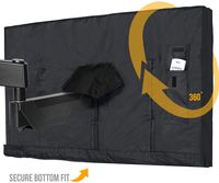 Outdoor TV Cover 55 - 58 Inch LED Flatscreen TV With Bottom Cover | Weatherproof and Dust-Proof Material | Universal Wall Mount Wall Bracket and Stand Compatible | Heavy Duty Smart TV Remote Cover