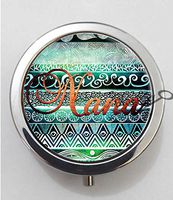 BlackKey Nana Pattern 3-Compartment Decorative Pocket Gift Box Case Organizer for Pill, Color 1 -706