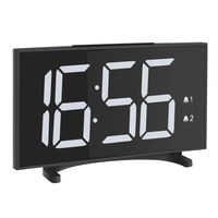 YISSVIC Led Clock 6.5 Inches Digital Alarm Clocks for Bedrooms with 6 Adjustable Brightness 24/12 Hour Setting Dual Alarms White Digits for Travel Office Desk Without Adapter