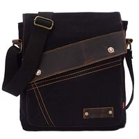 Vere Gloria Messenger Bag,Vintage Canvas Shoulder Crossbody Bag for Everyday Use (Black)