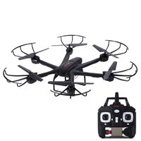 MJX X601H Drone FPV HD Camera RC Quadcopter WI-FI FPV Real Time Transmission APP/Transmitter Altitude Hold One Key Return Headless 3D Flip Helicopter RTF - Black