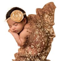 Anboo Newborn Maternity Props Baby Lace Scarf Photo Props Photography Quilt (Coffee)