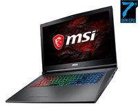 MSI GF72VR 7RF-650 Traditional Laptop (Windows 10 Home, Intel Core i7-7700HQ, 17.3" LCD Screen, Storage: 1024 GB, RAM: 16 GB) Black