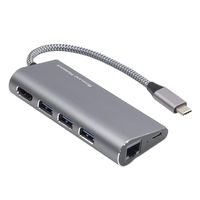 USB C Hub, Type C Hub, 6-in-1 USB C Adapter with Ethernet Port and 4K USB C to HDMI, Power Delivery Charging Port, 3 USB 3.0 Ports, for MacBook Pro 2016/2017/2018, ChromeBook, XPS, and More