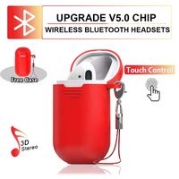Wireless Earbuds Bluetooth Headset, Automatic Pairing, Mini Single Ear in-Ear Touch Headset, with Silicone case Charging Box, Compatible with Airpods Android iPhone Samsung and Other Devices