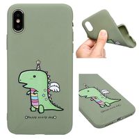 iPhone Xs Case, Cartoon Painting Candy Color TPU Case Drop Resistant Flexible Soft TPU Rubber Bumper Back Shell Lightweight Ultra Slim Reinforced Protective Grip Fit Skin Cover for iPhone Xs Dinosaur