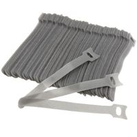 100PCS Reusable Gray Adjustable Cable Tidy Strap Ties Tidy Wrap Hook & Loop