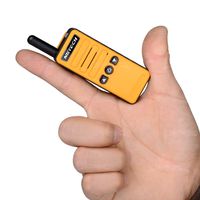 NKTECH Super Mini NK-M1 UHF 400-470MHz 16 Channels Handheld Ham Transceiver Two Way Radio Walkie Talkie 1200mAh 3.7V Li-ion Batteries Accessories Yellow with Earpiece