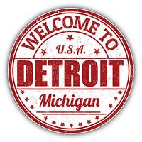 Tiukiu Detroit City USA Welcome Stamp Vinyl Decal Sticker for Laptop Fridge Guitar Car Motorcycle Helmet Toolbox Luggage Cases 10 Inch in Width