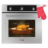 Single Wall Oven, GASLAND Chef GS606MS 24" Built-in Natural Gas Oven, 6 Cooking Function Convection Gas Wall Oven with Rotisserie, Mechanical Knob Control, 120V Electric Ignition, Stainless Steel