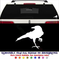 GottaLoveStickerz Raven Bird Removable Vinyl Decal Sticker for Laptop Tablet Helmet Windows Wall Decor Car Truck Motorcycle - Size (20 Inch / 50 cm Wide) - Color (Matte White)