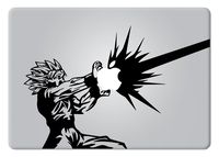 Die-cut vinyl decal Goku Dragon Ball for Macbook Laptop (13" Macbook with glowing apple)
