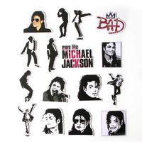 Rock Music Michael Jackson Themed 16 Piece Sticker Decal Set for Kids Adults - Laptop Motorcycle Skateboard Decals