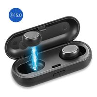 Wireless Earbuds, LUXMO Wireless Headphones with Bluetooth 5.0 Earphones True Wireless Stereo TWS with Charging Case for Sports Drive or Work [Black]