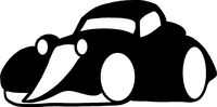 hBARSCI 1930's Hot Rod Vinyl Decal - 5 Inches - for Cars, Trucks, Windows, Laptops, Tablets, Outdoor-Grade 2.5mil Thick Vinyl - Black