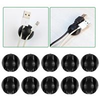 Cable Clips - Cord Organizer - Cable Management - Wire Holder System - 10Pcs Adhesive Cord Hooks - Home, Office, Cubicle, Car, Nightstand, Desk Accessories - Gift Ideas Men, Women, Dad, Mom, Him, Her