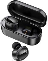 Mr. Eleven Bluetooth 5.0 True Wireless Earbuds in-Ear Headphones Headset Stereo Bass [Built-in Mic, Waterproof, Running, Gym, Sport, Gaming, Music] (Black)