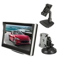 Onefa 5" 800480 TFT LCD HD Screen Monitor for Car Rear Reverse Rearview Backup Camera (Suckers Mount and Normal Adhesive Stand) (Black)