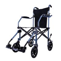 Lightweight Folding Wheelchairs with Wide Seat and Bags, Portable Transit Travel Chair with Carry Bag for Easy Transfer for Men and Women Anti-Tippers Included Support 230 Lbs