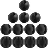 Onwon 12 Pieces Multipurpose Desktop Cable Clips Holders for Organizing Cable, Self Adhesive Cord Management Set for Home and Office, Desk Wire Holder Cable Management System