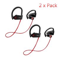 OverState 2 Pack Wireless Earphones Waterproof Wireless Headphone Best Sports Bluetooth Earphone for Running with Mic Compatible with iPhone, Android Phone (2 Red)