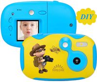 Kids Camera，Kids Digital Camera Mini Cute Toy Camera for Kids with 1.44 Inch Screen ,share Creative DIY Video Cam with Sticker + Replacement Shell