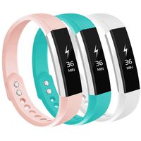 POY Compatible Bands Replacement for Fitbit Alta/Fitbit Alta HR, Adjustable Sport Wristbands for Women Men Teal White Pink, Small
