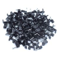 Dasunny 100Pcs Wire Clips Coaxial Cable Clips Cable Holder Clip for Management Cat6 Cable, 1/2 in Nail Clip & Fastener, Black