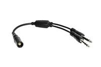 Female LEMO to Male General Aviation (Twin-Plug, PJ) Headset Adapter