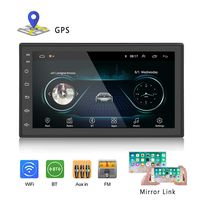 Camecho Android Double Din Car Stereo Audio GPS WiFi Bluetooth FM/AM MP5 Player with 7" HD Full Touch Screen Support iOS/Android Phone Mirror Link and DVR & Backup Camera Input