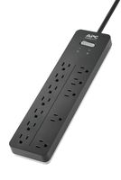 APC 12-Outlet Surge Protector Power Strip 2160 Joules, SurgeArrest Home/Office (PH12), Black