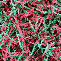 Christmas Crinkle Cut Paper - 1/2 Lb Red & Green Gift Basket Filling