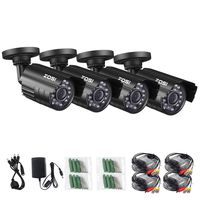 ZOSI 4 Pack 4-in-1 HD TVI/CVI/AHD/CVBS 1280TVL 1.0MP Security Camera 720P Indoor Outdoor Waterproof IP67 Infrared Night Vision Bullet Camera for 720P / 1080N / 1080P Analog DVR Systems