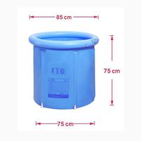 JoySee Heavy Duty Adult Size Folding Bathtub, Portable Plastic Bathtub, Blue