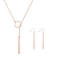 choice of all Long Lariat Y Pendant Necklace for Women Bar Pendant Necklace Jewelry (E:rose gold set)