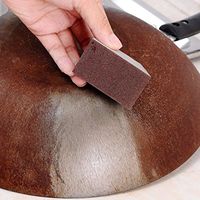Transer Small Nano Magic Cleaning Eraser Sponge & Scouring Pads with Carborundum - Best Eraser Sponges for Scrubbing Kitchen, Bathroom, Pots, Pans, Sinks (Brown)