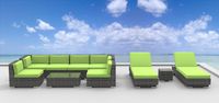 UrbanFurnishing.net 10a-ibiza-green 10-Piece Patio Sectional Sofa Set, Lime Green