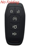 KAWIHEN Silicone Key Fob Cover Case Protector Smart Remote Control Shell Keyless Entry Case Holder Cover For 5 Button 2015 2016 Ford Mustang Lincoln MKZ MKC M3N-A2C31243300 EJ7T-15K601-AF