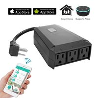 WeniChen IP44 Waterproof Outdoor Wifi Smart Extension Socket 3 Outlets Power Strip Support Voice Control, Timer Function by Smartphone APP, Compatible with Alexa