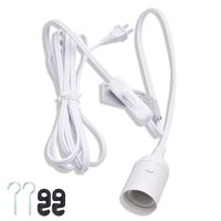 JACKYLED Extension Hanging Lantern Cord Cable UL 12Ft E26 E27 Socket On/Off Button Plug In Pendant Lighting for Kitchen Bedroom Plant Growth light